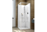 Sprchový kout czterościenna Sanplast Basic Complete Mineral, 90x90 cm kompletní, sklo čiré, bílý profil