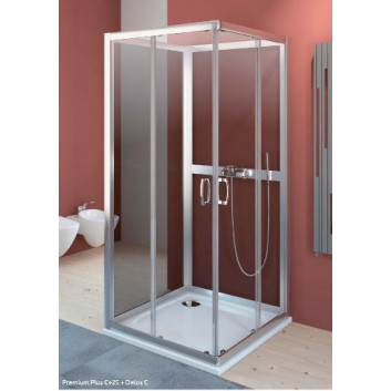 Sprchový kout czterościenna Radaway Premium Plus 2S, 90x90 cm, sklo čiré/grafit