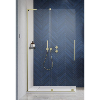 Sprchový kout Radaway Furo-SL Brushed Gold Walk-in 1200x2000 mm, pravé - sklo čiré, profil zlatá szczotkowany