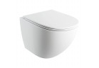 Mísa WC Omnires Ottawa Comfort 54x36,5 cm závěsná, bezkołnierzowa, se sedadlem s pozvolným sklápěním - bílý matnáný