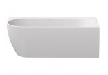 Vana volně stojící Ravak Freedom Corner II Tec 175x86 cm, wariant pravý - Smoke Grey- bílý, kryt odpływu bílá