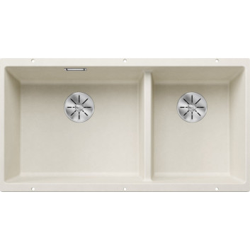 Dřez Blanco Subline 480/320-U Siligranit PuraDur 85,5x40cm 2 kom bez zátky, tartufo