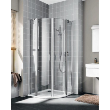 Lítací dveře Kermi Filia XP 1-křídlové s pevným polem, otwierane w prawo, szer. 90 cm, wys. 200 cm, stříbrný profil, sklo čiré z KermiClean