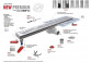 Lineární odtok, pełny souprava, Wiper New Premium, 600mm, vzor Ponente, povrchová úprava szlif