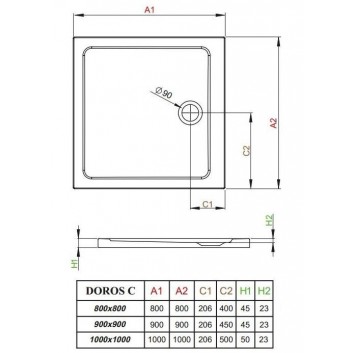 Sprchová vanička Dolphi Radaway Doros D 1300x900 pravoúhlý - sanitbuy.pl