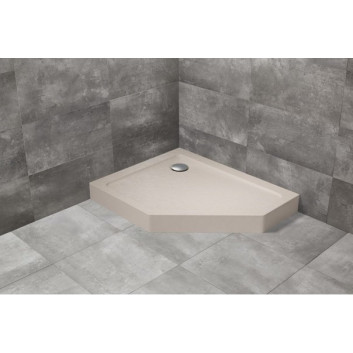 Pětiúhelníková vanička levý s panelem Radaway Doros PT E Compact 100x80cm bílý