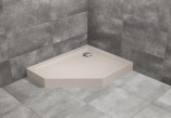 Pětiúhelníková vanička levý s panelem Radaway Doros PT E Compact 100x80cm - stone kaszmirowy