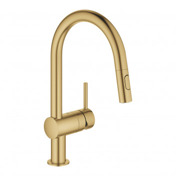 Dřezová baterie s výsuvnou sprchou GROHE Minta 1/2", páková - brushed warm sunset