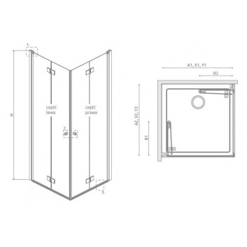 Sprchový kout Radaway Modo X I 120, przejrzysta, 1180x2000mm