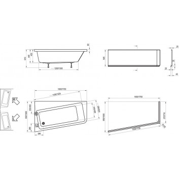 Ravak Vana 10 160X95 L Bílá- sanitbuy.pl