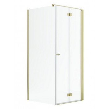 Dveře sprchové Radaway Nes Gold KDJ B 100, skládací, levé, 1000x2000mm - sklo čiré, profil zlatá lesklá