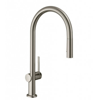 Páková dřezová baterie 160, kovová výsuvná sprcha, 2jet, sBox, Hansgrohe Zesis M33 - Černá Matný
