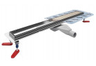 Lineární odtok, pełny souprava, Wiper New Premium, 600mm, vzor Pure (do wklejenia płytki), povrchová úprava szlif