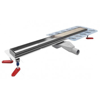Lineární odtok, pełny souprava, Wiper New Premium, 500mm, vzor Ponente, povrchová úprava szlif