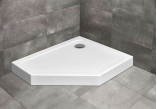 Pětiúhelníková vanička Radaway Doros PT E Compact, 90x80 cm, levý, akrylátový - bílý