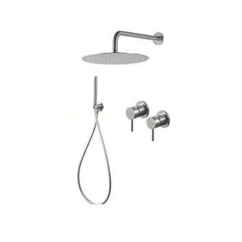 Sprchový set Vema Tiber Steel, podomítkový, 2 výstupy vody, horní sprcha 30cm, nerez inox