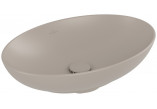 Umyvadlo na postavení na desku Villeroy & Boch Loop & Friends, 56x38cm, oválný, z přepadem, Stone White CeramicPlus