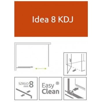 Dveře koutu prysznicowej Radaway Idea 8 KDJ 110, levé, 1000x2000mmm, sklo čiré, chrom