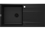 Dřez ocelový Deante Legato 76x43,5 cm, 1-komorowy z ociekaczem - satén