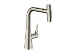 Dřezová baterie Hansgrohe Metris Select M71, páková 320, výsuvná sprcha, 2jet, sBox - ušlechtilá ocel finish