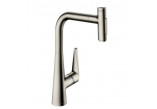 Dřezová baterie Hansgrohe Metris Select M71, páková 240, výsuvná sprcha, 2jet, sBox - ušlechtilá ocel finish