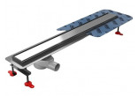 Lineární odtok Wiper New Premium Revers s přírubou, 80 cm, sifon drop 35 - szlif