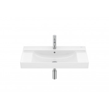 Umyvadlo stěnová obdélníková Roca Ona Fineceramic, 80x46cm, z přepadem, černá matnáný