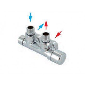 Armatura przyłączeniowa do Zehnder Yucca, kryt dlouhá, do zasilania mix - chrom