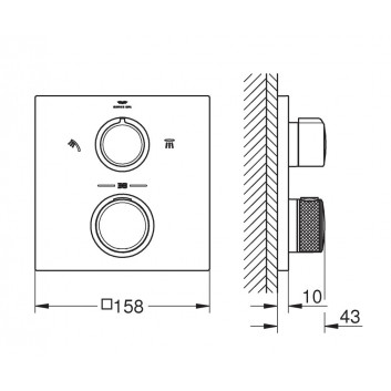 Termostatická sprchová baterie Grohe Allure, podomítková, 1 wyjście vody, chrom
