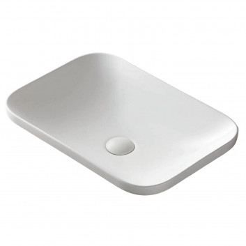 Umyvadlo na postavení na desku Corsan Olvena oválný 60x40x15 cm s uzávěrem klik-klak bílým