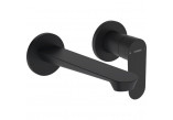 Umyvadlová baterie HansaGenesis, prvek na stěnu, výtokové rameno 20,3 cm - černá matnáný