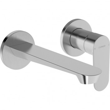 Umyvadlová baterie HansaGenesis, prvek na stěnu, výtokové rameno 20,3 cm - černá matnáný