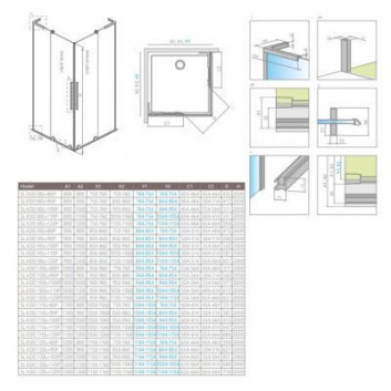 Sprchový kout Radaway Furo SL KDD 80, profil chrom lesklá, sklo čiré, část levá