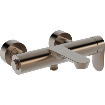 Baterie vanová - sprchová HansaGenesis, páková, nástěnná montáž - broušená ocel