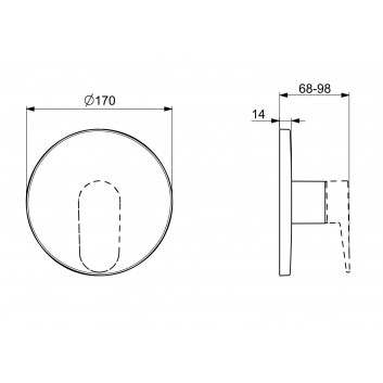 Umyvadlová baterie HansaGenesis, prvek na stěnu, výtokové rameno 20,3 cm - chrom