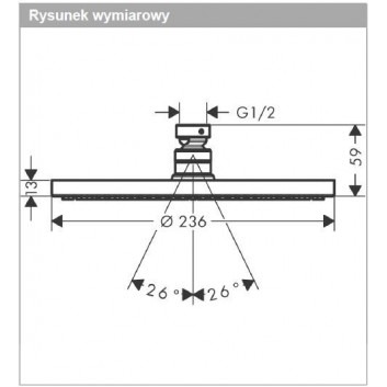 Sprchová hlava Hansgrohe Croma 280 1jet, kulatá, černá matnáný