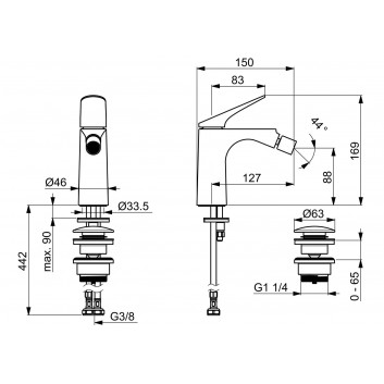 Umyvadlová baterie HansaGenesis, stojící, páková - chrom