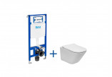 Souprava podomítkový Roca DUPLO ONE + mísa WC podvěsná GAP ROUND COMPACTO RIMLESS se sedátkem SLIM, bílá