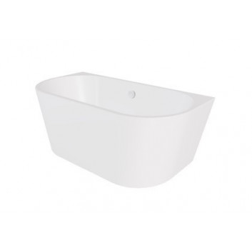 Vana přístěnná Besco Vica New, 170x80 cm, akrylová, bílá + sifon zlatá z napełnieniem przez přepad