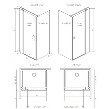 Sprchový kout Radaway Modo X I 120, przejrzysta, 1180x2000mm