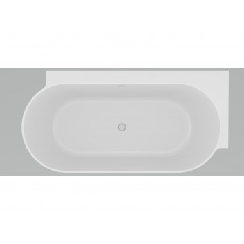 Vana volně stojící do stěny Ravak Freedom Wall II Tec, akrylová,170x87 cm - bílá, kryt odpływu bílá