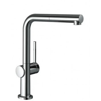 Dřezová baterie Hansgrohe Talis M54, páková, s výsuvnou sprchou, 2jet, sBox - černá kartáčovaný chrom