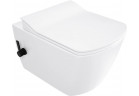 Mísa WC Deante Blur 52,5 x 37,2 cm, s funkcí bidetu, s baterií mieszaczową nero - bílá