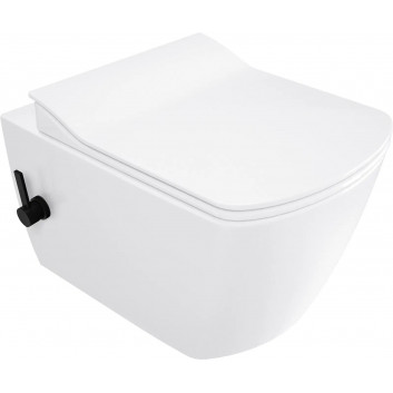 Mísa Wc se sedátkem bezkołnierzową, Deante Round, bílá