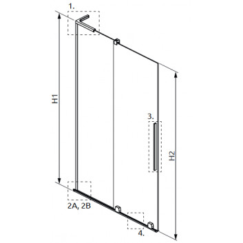 Vanová zástěna Radaway Furo SL PND II 110, levý, sklo čiré, 110x150cm, przesuwny, profil zlatá szczotkowany