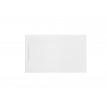 Čtvercová sprchová vanička Roca Pyros, 90x90cm, kompozytowy, Stonex, z ukrytym odpływem - bílý