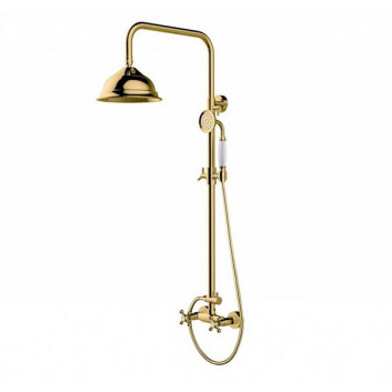 Baterie volně stojící na podlahu Besco Retro I, výška 1150mm, sprchový set, chrom