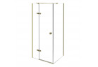 Sprchový kout obdélníková Besco Pixa Gold, 90x90x195 cm, levá, sklo čiré, profil zlatá