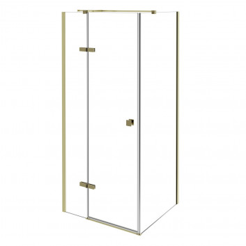 Sprchový kout obdélníková Besco Pixa Black, 90x90x195 cm, levá, sklo čiré, profil černá matnáný