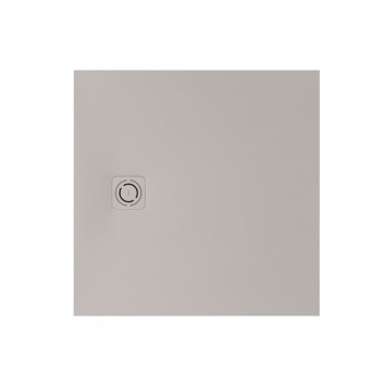 Čtvercová sprchová vanička Roca Terran, 80x80cm, kompozytowy, Stonex, se sifonem, cafe